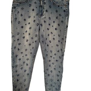 Baccini Blue Polka Dot Skinny Jeans